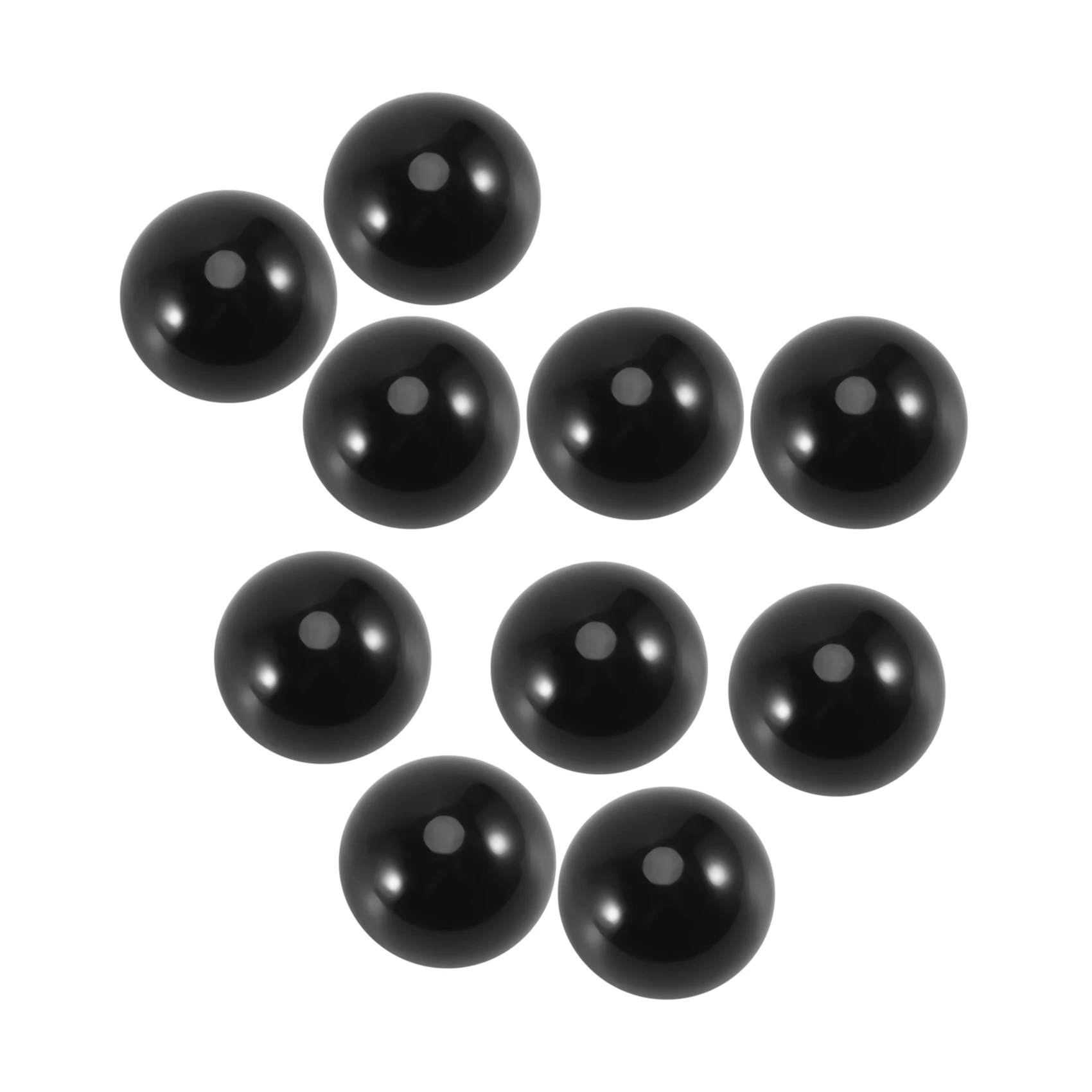 Lot de 10 billes de verre de 16mm, boules de décoration, couleur noire, jouet, knglass