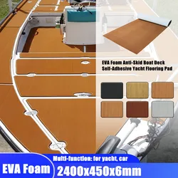 Self-Adhesive Foam Teak Decking EVA Foam Marine Flooring Faux Boat Decking Sheet Accessories Marine Gray Brown 2400x450x6mm