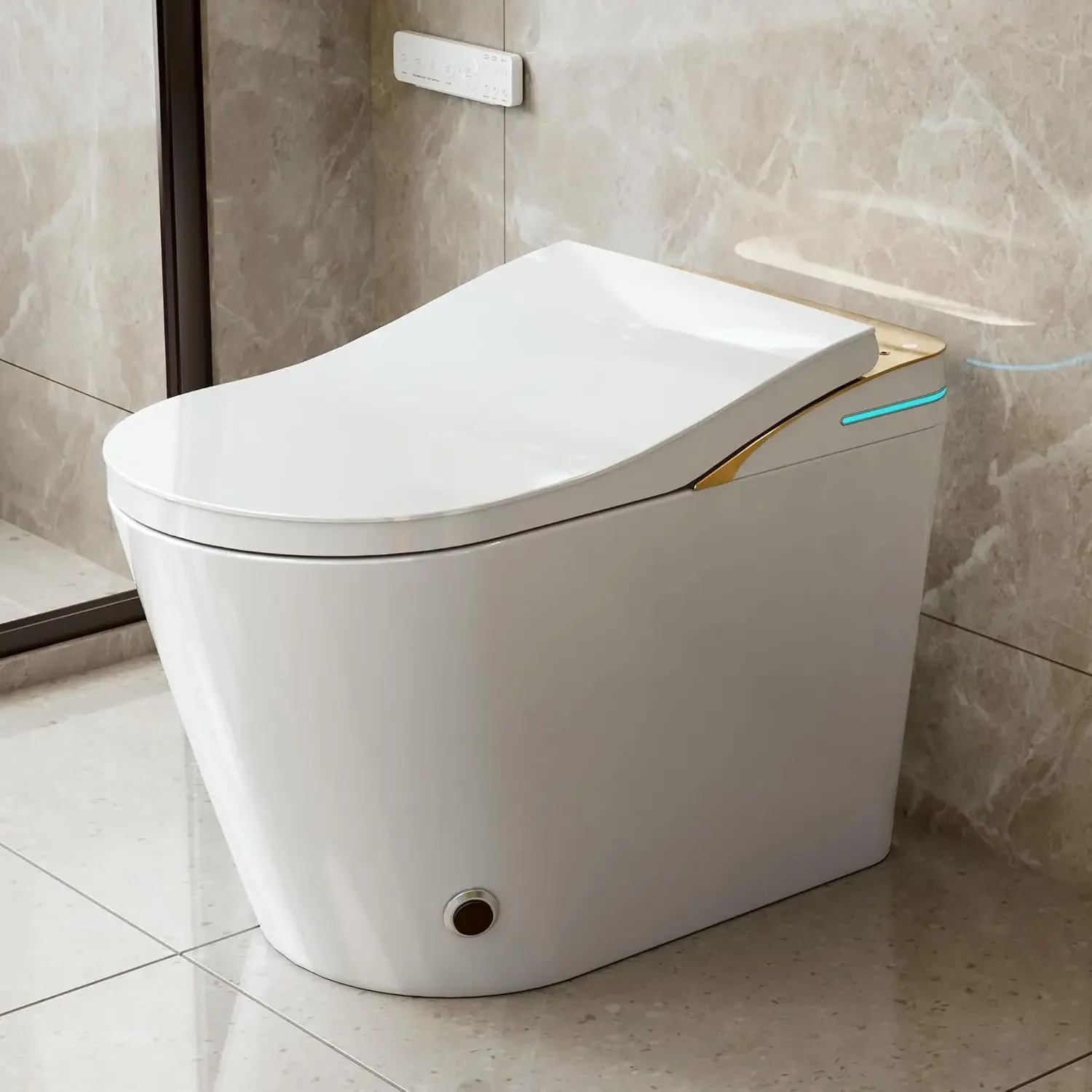 toilet, bidet toilet with heated toilet, automatic flush, slender Japanese toilet with automatic switch, dryer, night light