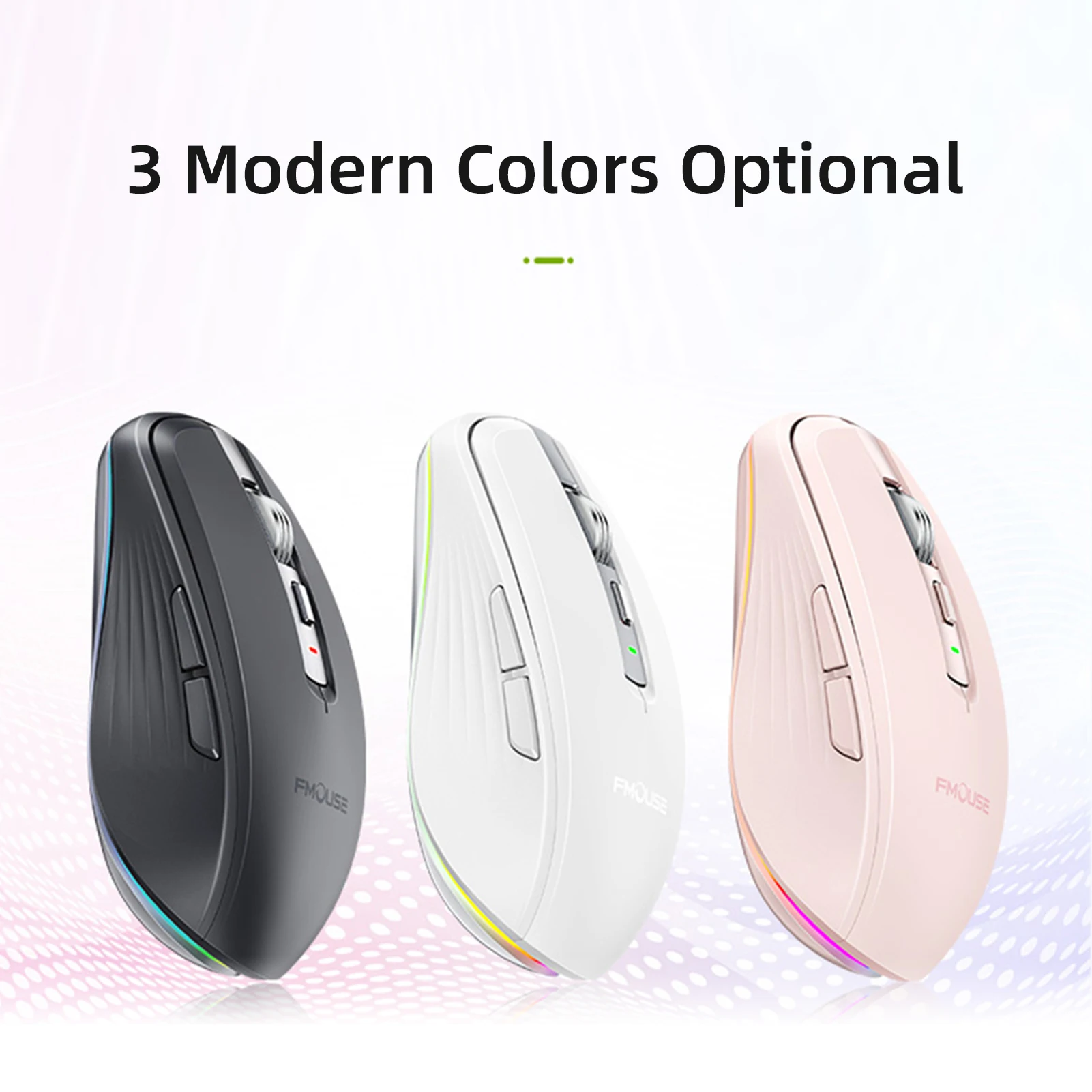 2.4G BT5.1 Dual-mode Wireless Gaming Mouse RGB Lighting Charging Mice with Adjustable DPI Ergonomic Design for Laptop Computer