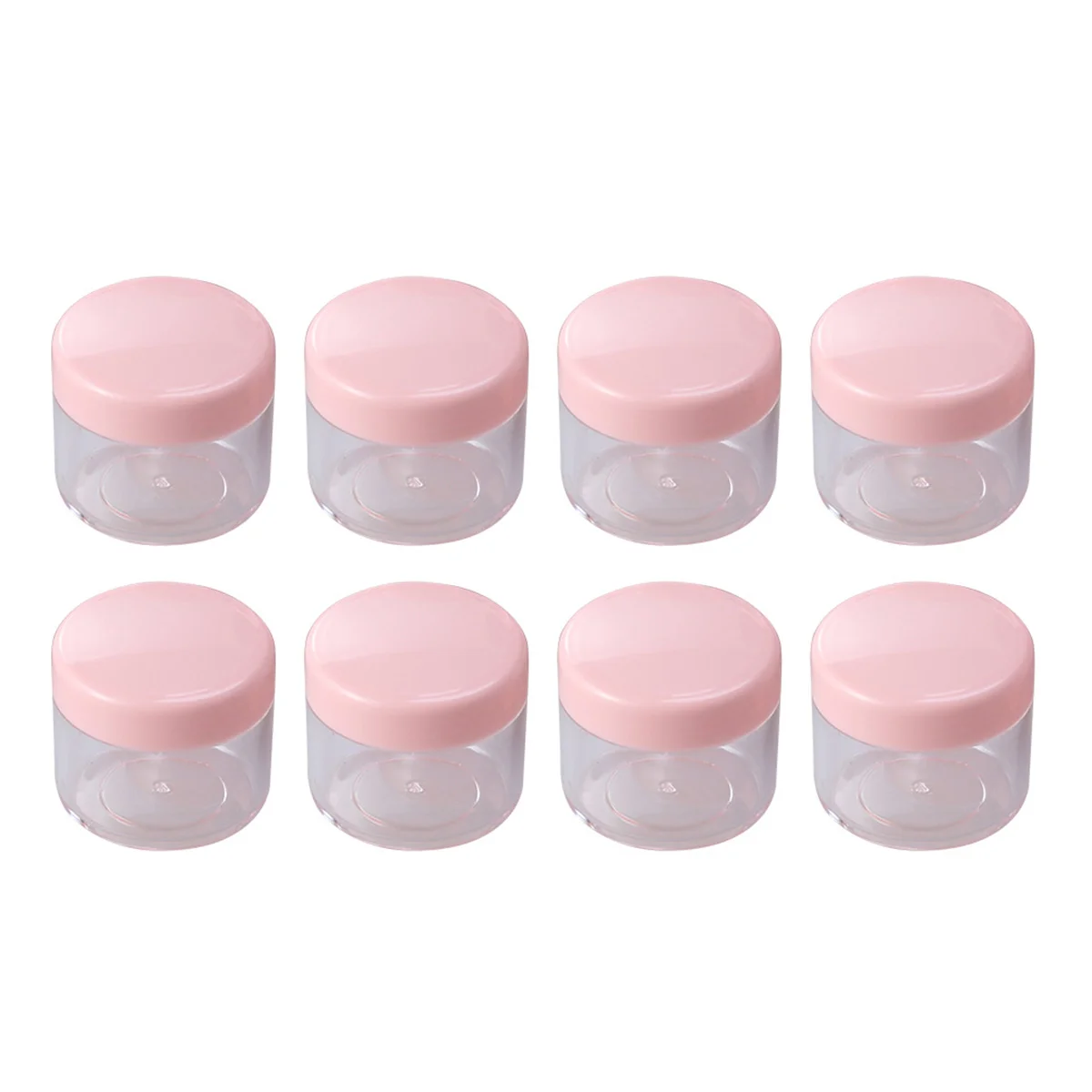 

20Pcs 20g Mini Portable Round Pot Bottles Travel Sample Empty Container for Facial Cream Shampoo Lotion (Pink)