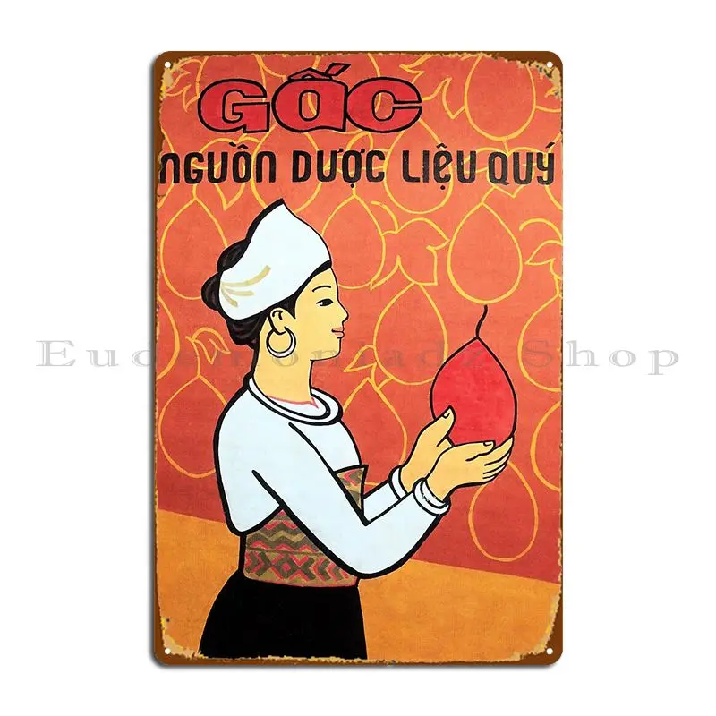 Gac Fruit Precious Medicinal Herbs Vietnamese Fresh Produce Promotion Metal Plaque Poster Pub Plates Cinema Tin Sign Poster