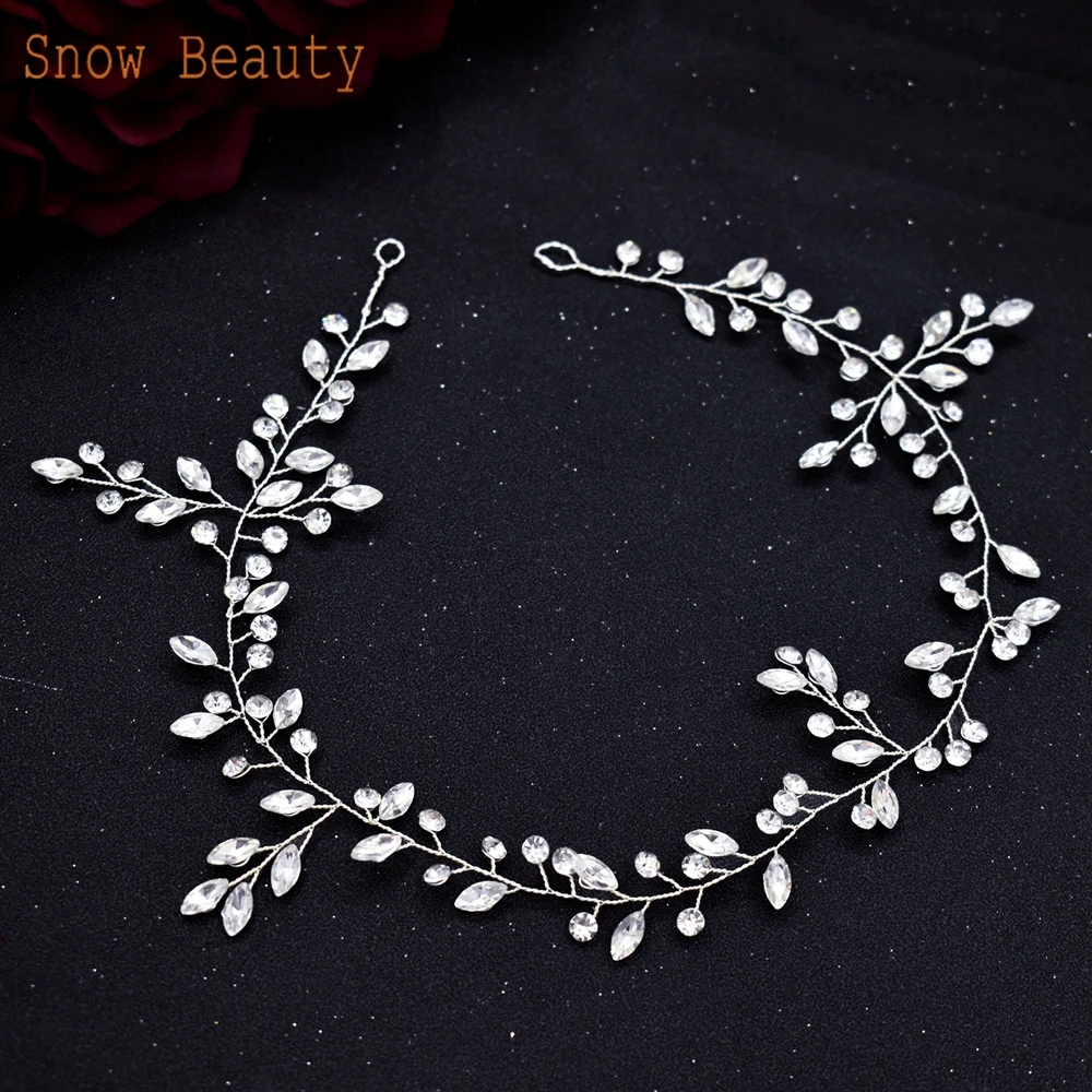 A414 Rhinestone Tiaras Bridal Hair Accessories Headband Wedding Hairpiece Head Jewelry for Women Tiaras and Crowns for Bride