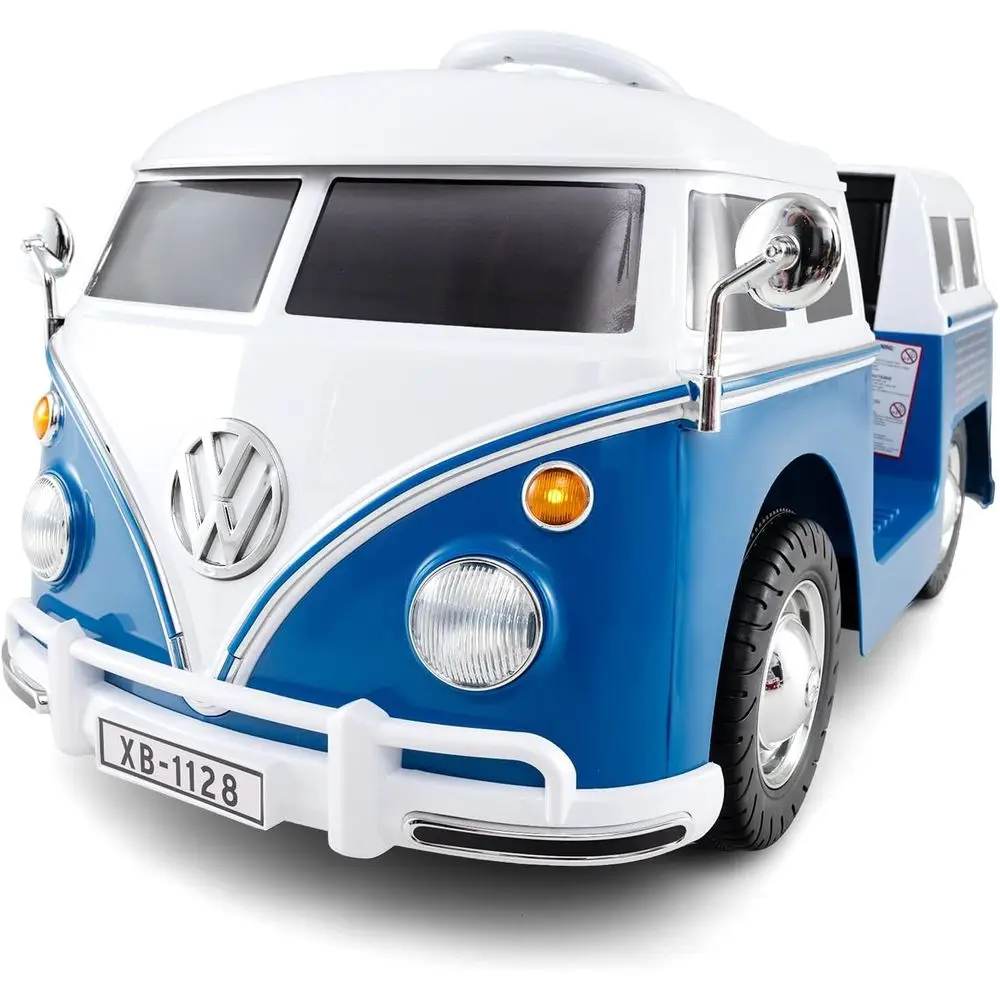

12V Licensed Volkswagen Kids Car Bus with Cup Holder, LED Headlights, Music & Horn, Electric Vehicle with Pedal Control