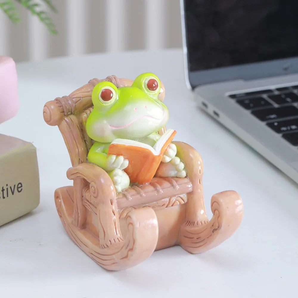 Rocking Chair Frog Creative Phone Holder Support PVC Doll Frog Phone Stand Cute Cartoon Frog Phone Bracket Phone Accessories