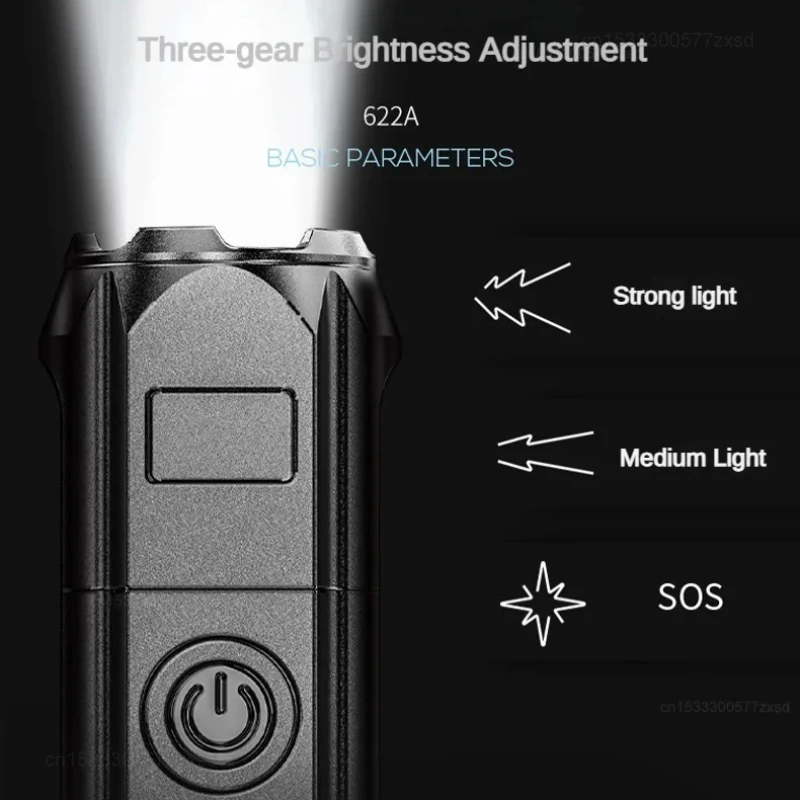 Xiaomi Ultra Bright Flashlight ABS Strong Light Focusing Led Flash Light Rechargeable Zoom Outdoor Multi-function Portable Torch