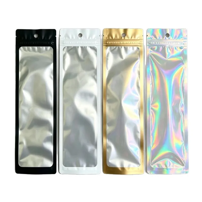 1000Pcs Long Strip Packaging Bag Transparent Plastic Rectangular Sealed Hanging Hole Necklace Hairpin Data Cable Packaging Bag