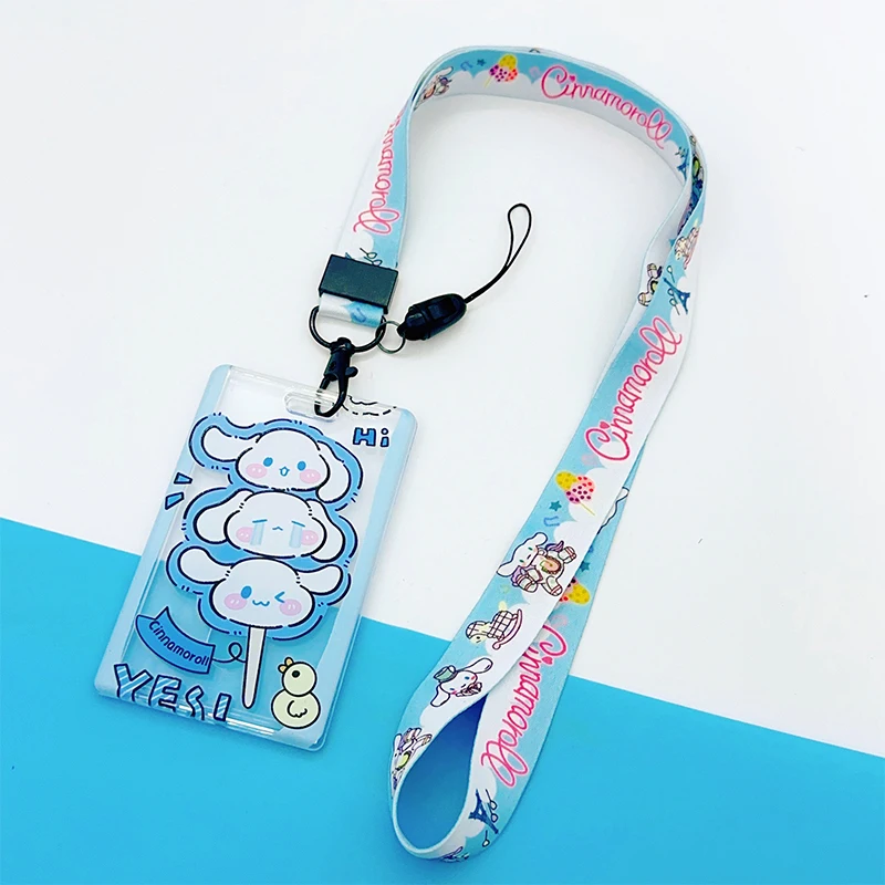 Sanrio карточный рукав Kuromi Cinnamoroll Kawaii мультфильм милый студент дети подвесная веревка анти-капля Аксессуары для девочек игрушки подарки