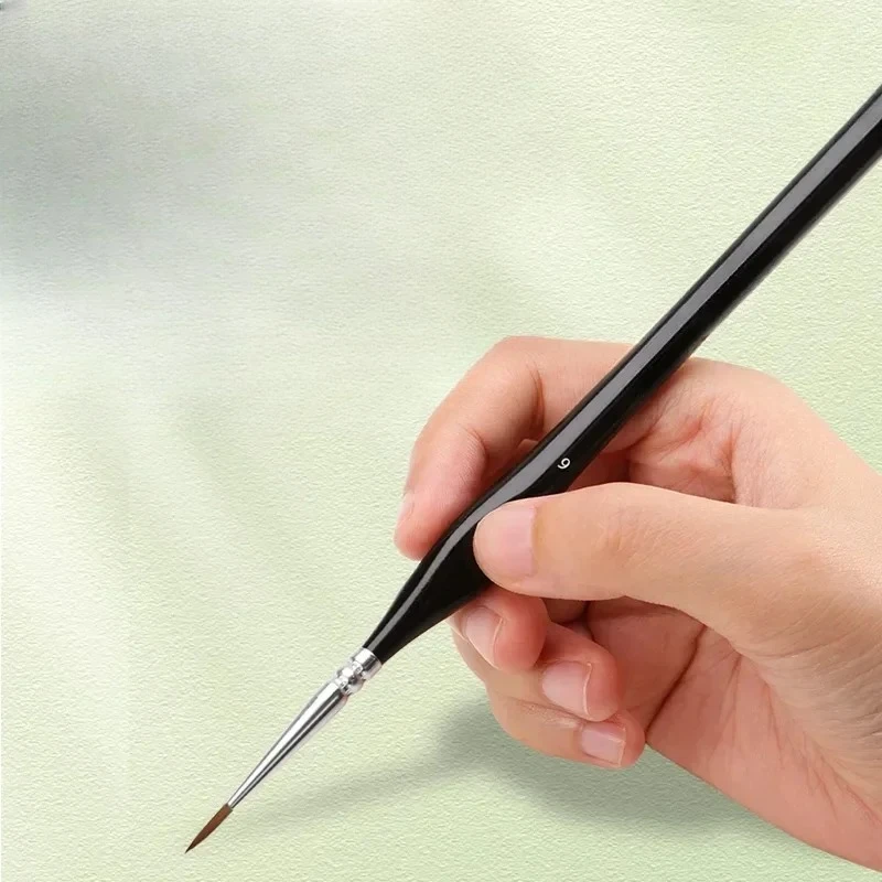 3/6pcs 00000 Fine Tip Paint Brush Set for Acrylic, Models, Mini  Miniature Detail , Nylon Hair Thin Extra Fine Paintbrushes