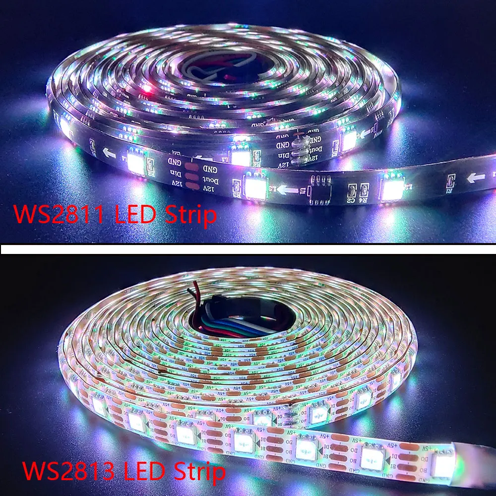 WS2812B WS2811 WS2815 WS2813 Pixel Smart RGB LED Strip WS2812 indirizzabile individualmente 30/60/144 LED/m Tape Light DC5V DC12V