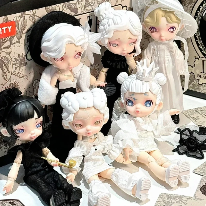 لورا أبيض وأسود الطيف سلسلة صندوق أعمى Ob11 1/12 Bjd عمل أنيمي الشكل العصرية دمية Kawaii غرفة ديكور هدية عيد ميلاد