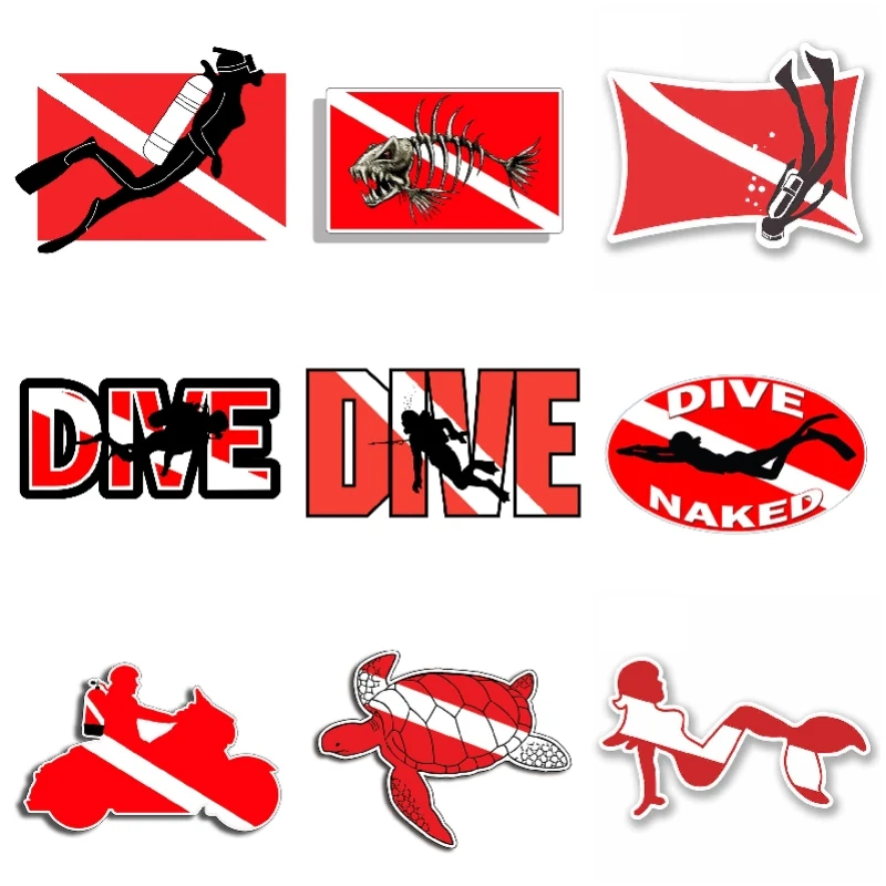 Personalized DIVE NAKED Car Sticker Vinyl Scuba Diving Flag Spear Fishing Decal Funny Car Styling Waterproof Car Accessories