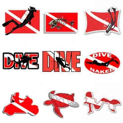 Personalized DIVE NAKED Car Sticker Vinyl Scuba Diving Flag Spear Fishing Decal Funny Car Styling Waterproof Car Accessories