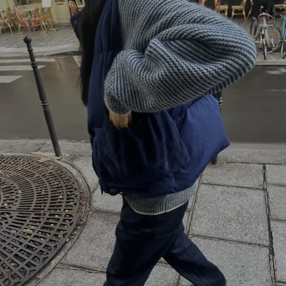 

Высококачественный классический полосатый вязаный свитер женский V-Ne Long Sve шерстяной топ для поездок на работу осень-зима мода