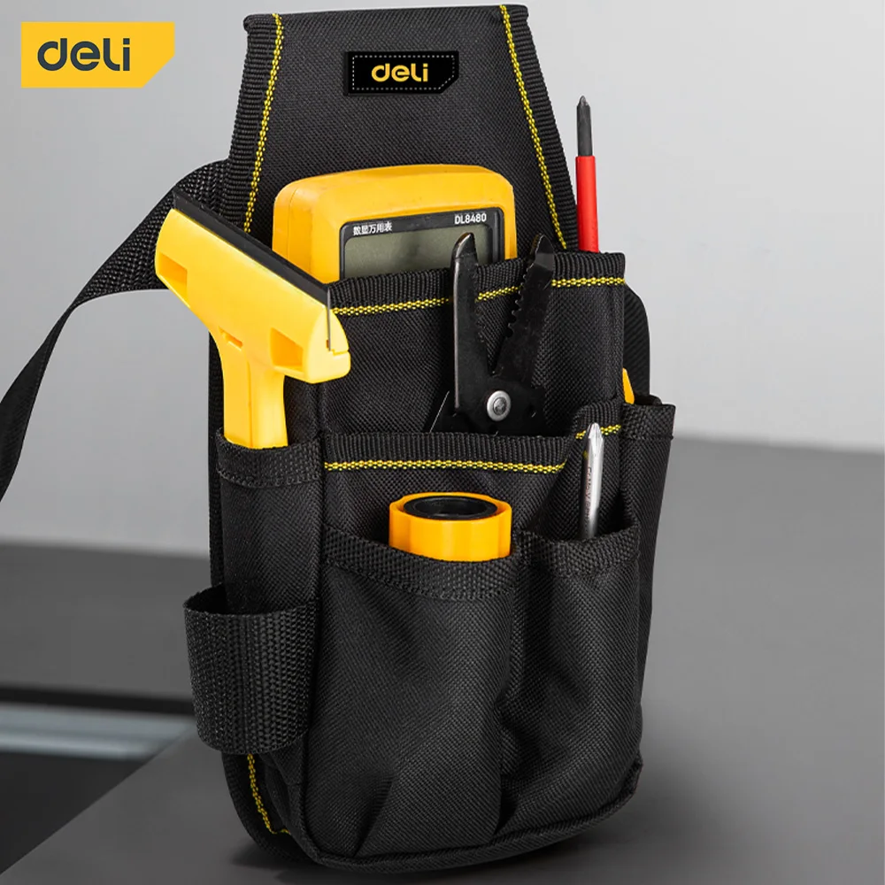 

Deli Tools Bag Electrician's Waist Tool Bags Multi-functional Waterproof Drill Holster High Quality Solid Materials Oxford Bags