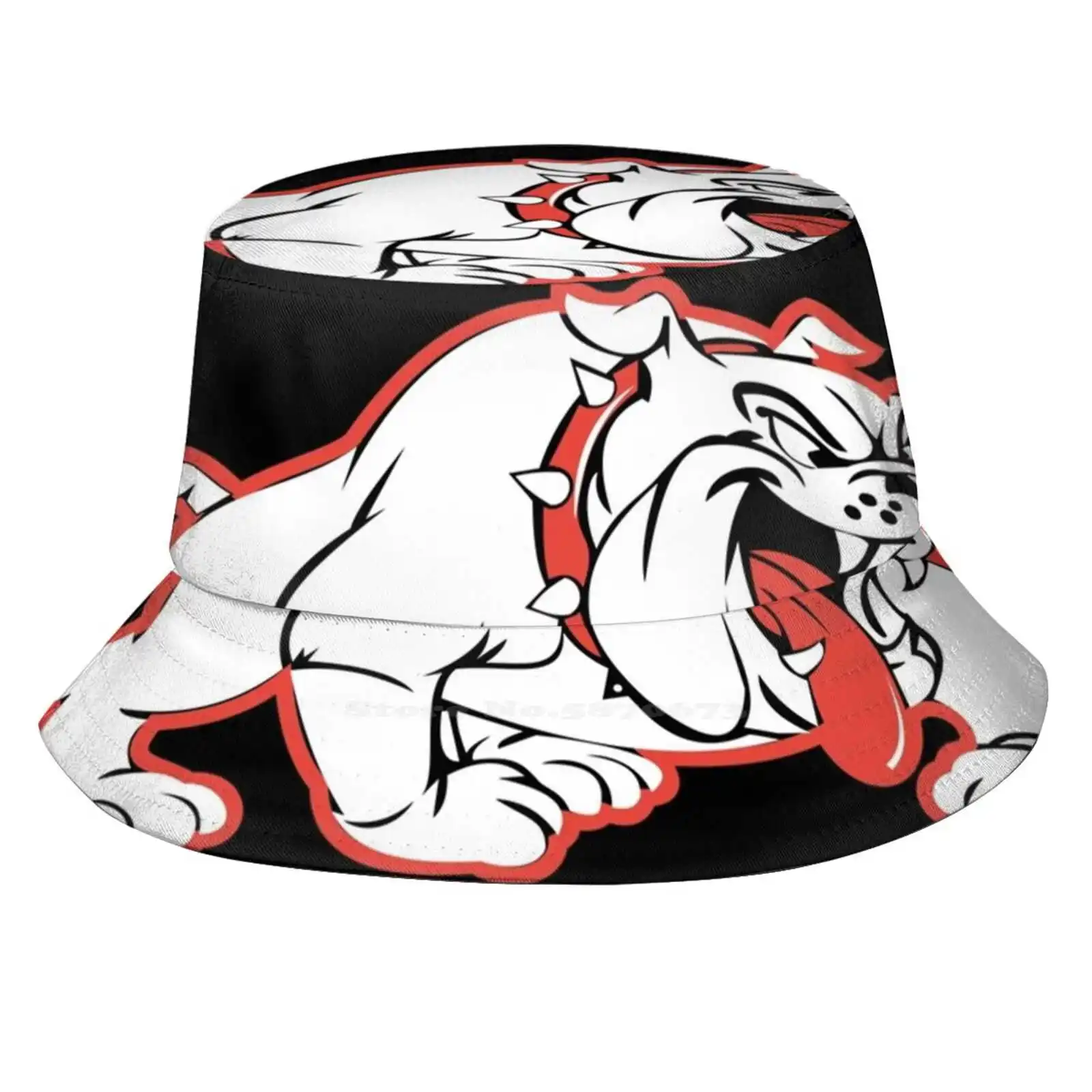 Bulldogs Logo ( Red Outline ) Unisex Fisherman Hats Bucket Hats High School West Lawn Football Bulldog Football Bulldogs