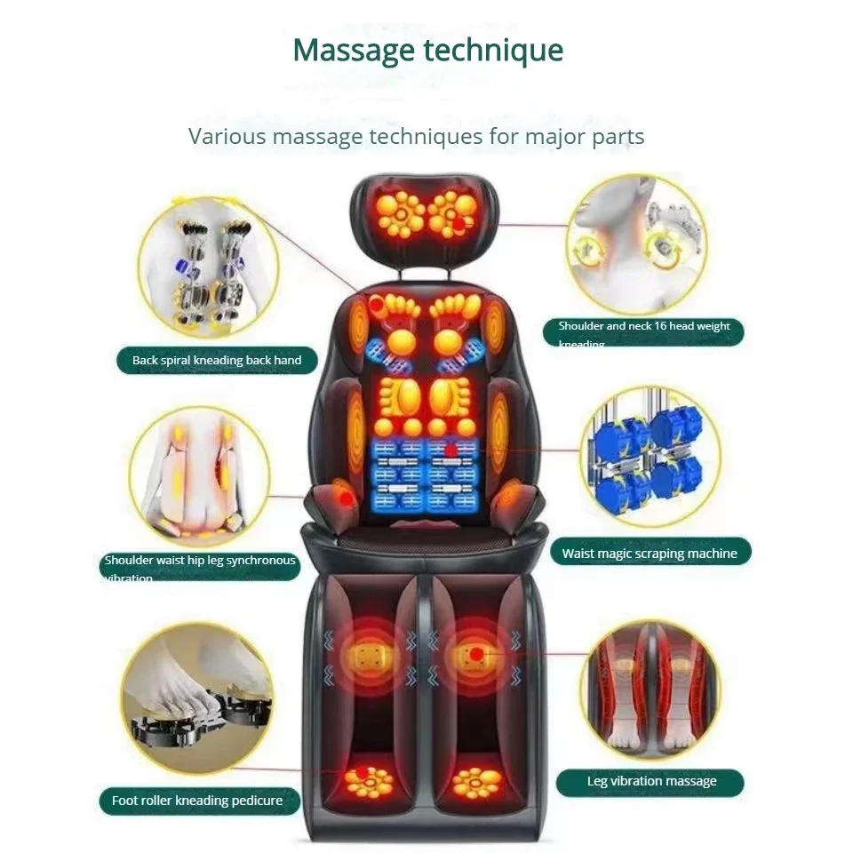 D03 Full Body Wrap 6D Massage Techniques Heating  WalMart Amazon EBay Best Sell Vibrate Heating Kneading Massage Cushion