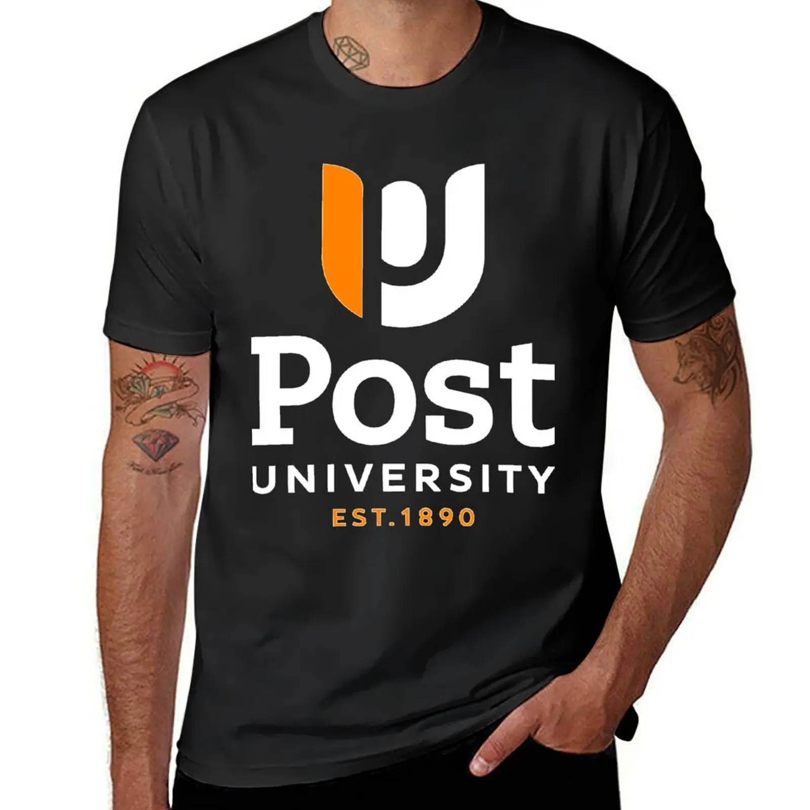 

Классическая футболка Post University, дизайнерские рубашки, рубашки с надписью, футболки с рисунком, мужская одежда