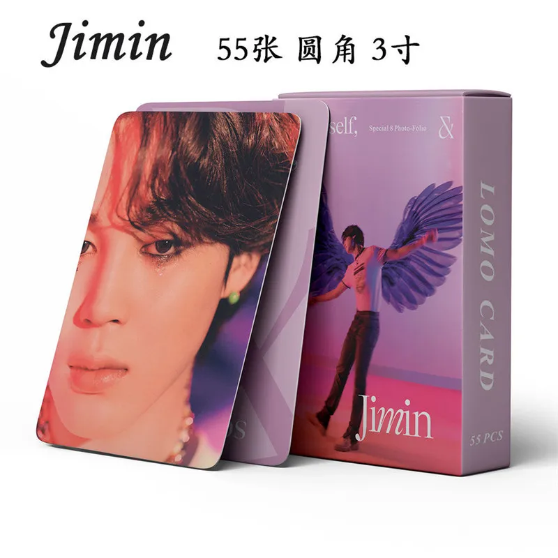 Kpope Idol Jimin Lomo بطاقة بريدية ، فوضى صور شخصية ، بطاقات مطبوعة ، صورة للجماهير ، بطاقات قابلة للتحصيل ، 55: لكل مجموعة