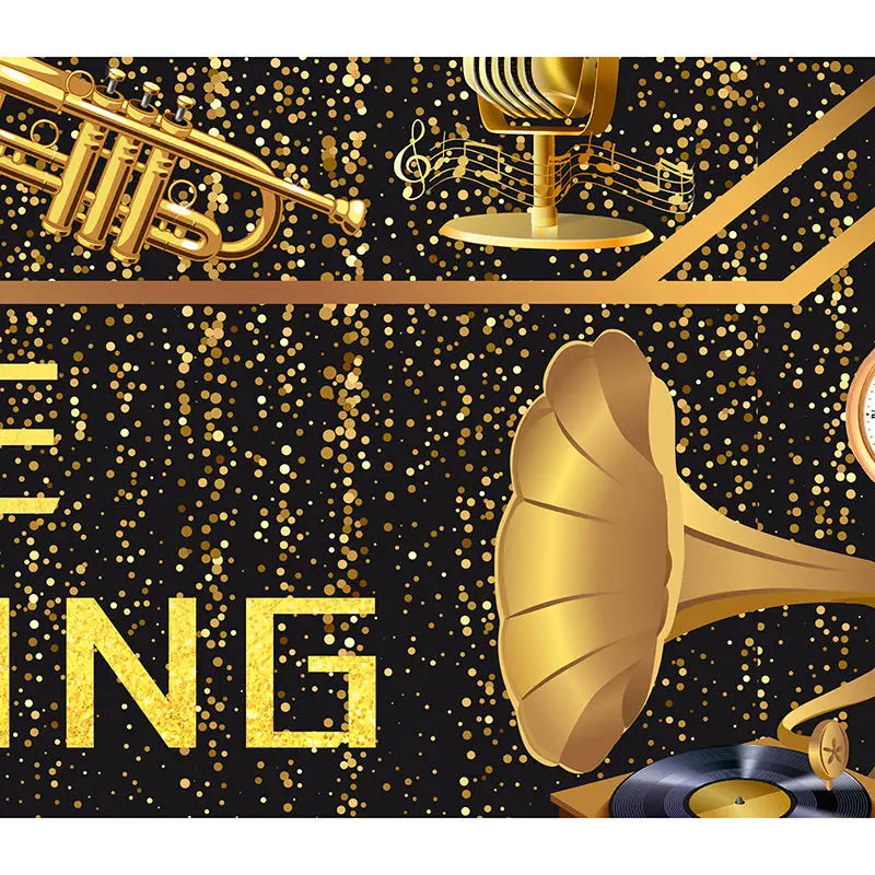 Gatsby Theme Roaring 20s Birthday Party Decoration Banner Backdrop Black Gold 1920s Vintage Wedding Club Bar Background Vinyl