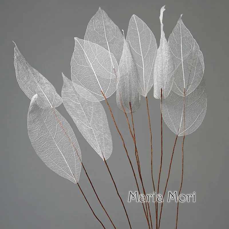 Heimdekoration, Lucency-Blätter, natürliche Blattader, unsterbliche künstliche Blumen, Hochzeit, Tischdekoration, Drahtstiel – Detail 24