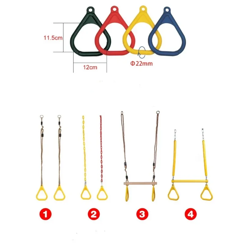 Anillos de columpios para bebés, juguete para niños al aire libre, juegos, anillo de tracción, anillos de gimnasio para niños, niño, niña, entrenamiento de brazo, anillo de dominadas, juguete deportivo