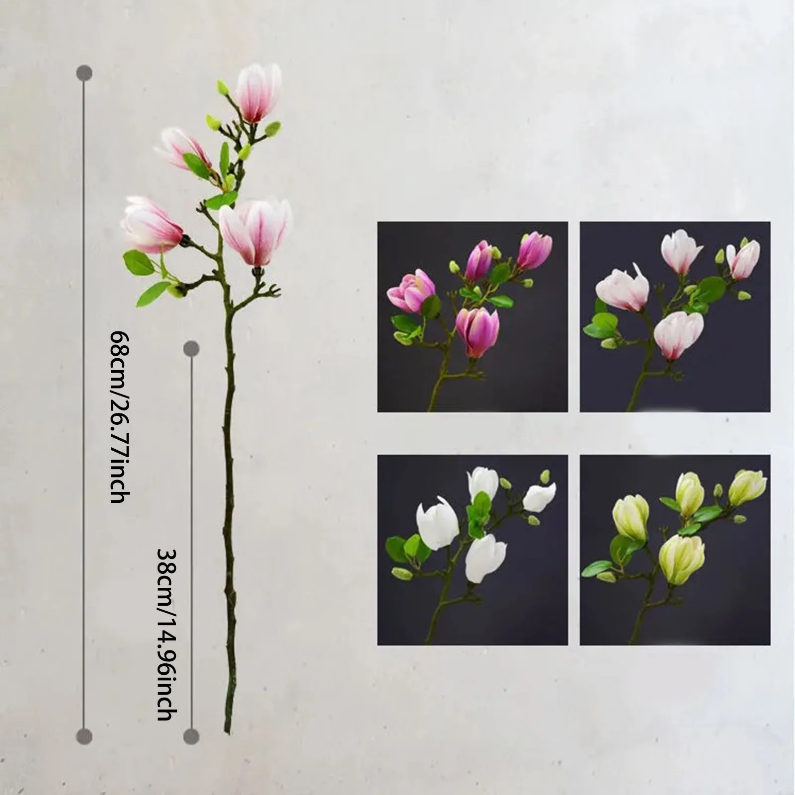 

High Imitation Film Feel Magnolia Flower Decoration Living Room Porch Table Decorations Plastic Decorative Flowers 2024 Hot Sale