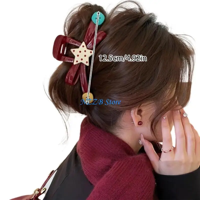 

T21F Large Hair Claw Clip Secure Ponytail Holder Slip Resistant Design for Long Hair Perfect for Weddings and Daily Styling