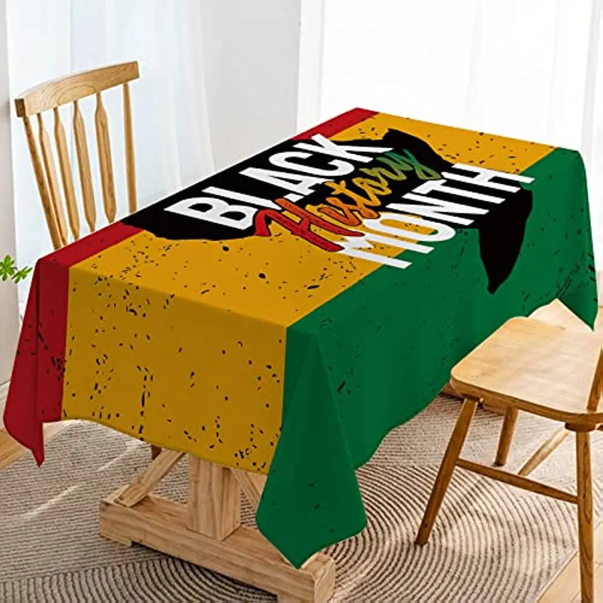 Black History Month Tablecloth Afro African American National Holiday Festival Party Supply Kitchen Dining Room Home Decoration