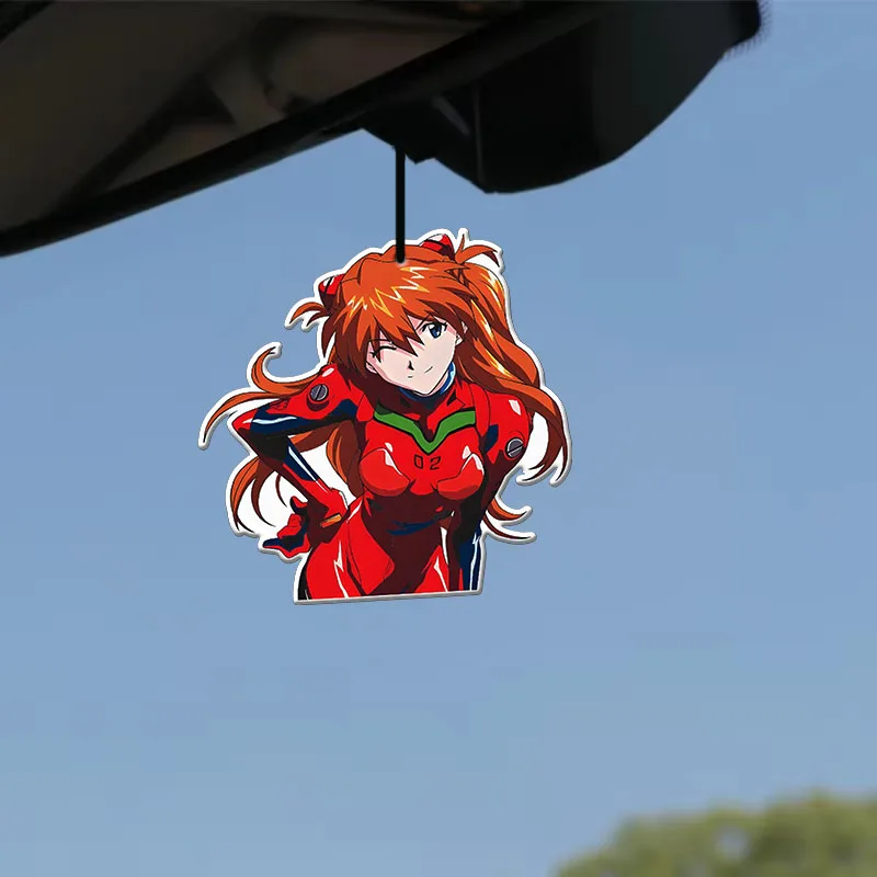 Evangelion น้ําหอมรถยนต์อะนิเมะ Air Freshener Air Freshener รถด้านหลังแขวนยาวนานน้ํามันหอมระเหยอุปกรณ์เสริมจี้