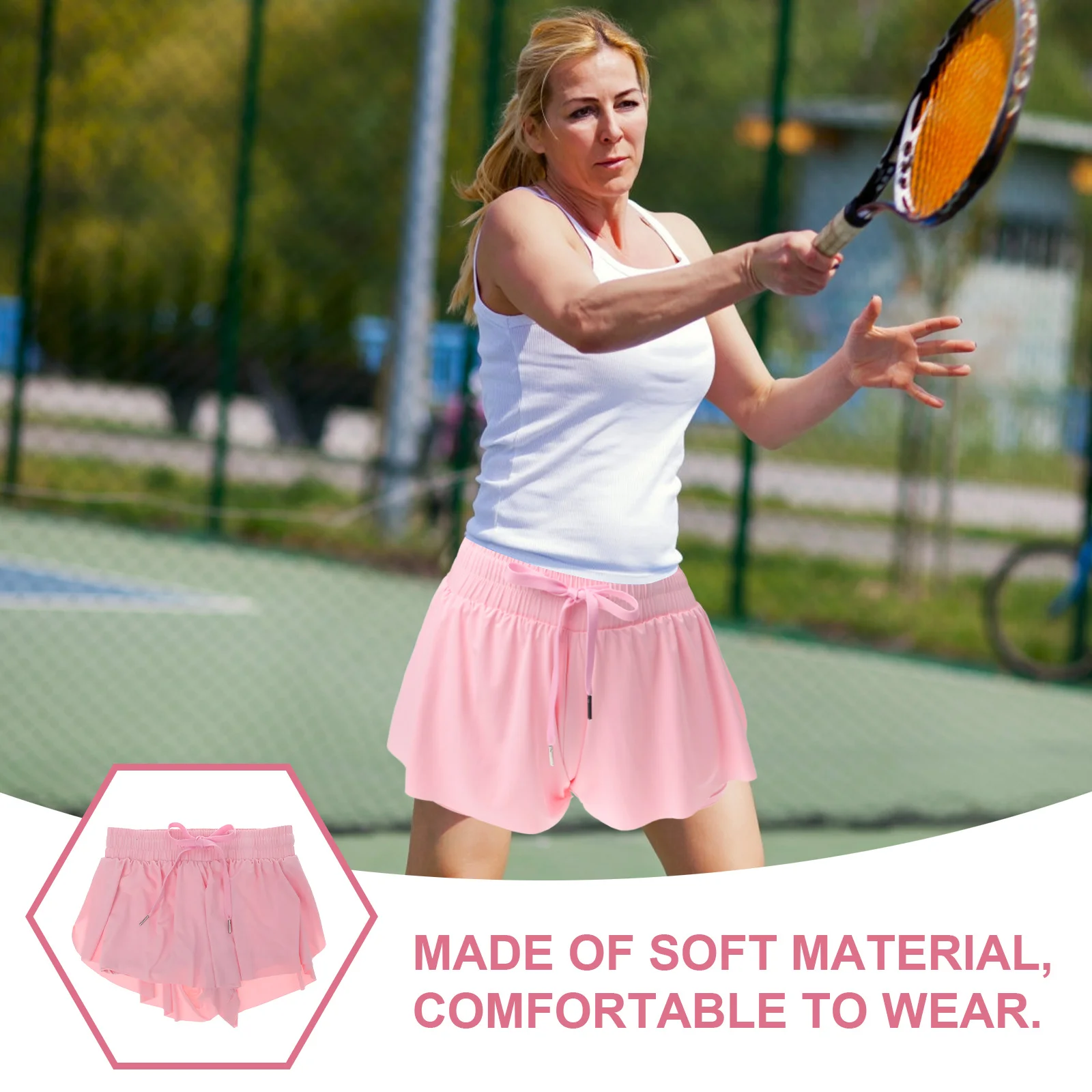 Skort for Woman Height 130cm Stretch Skorts Workout Sports Skirt Golf Tennis Running Skirt with Shorts Skorts for Woman