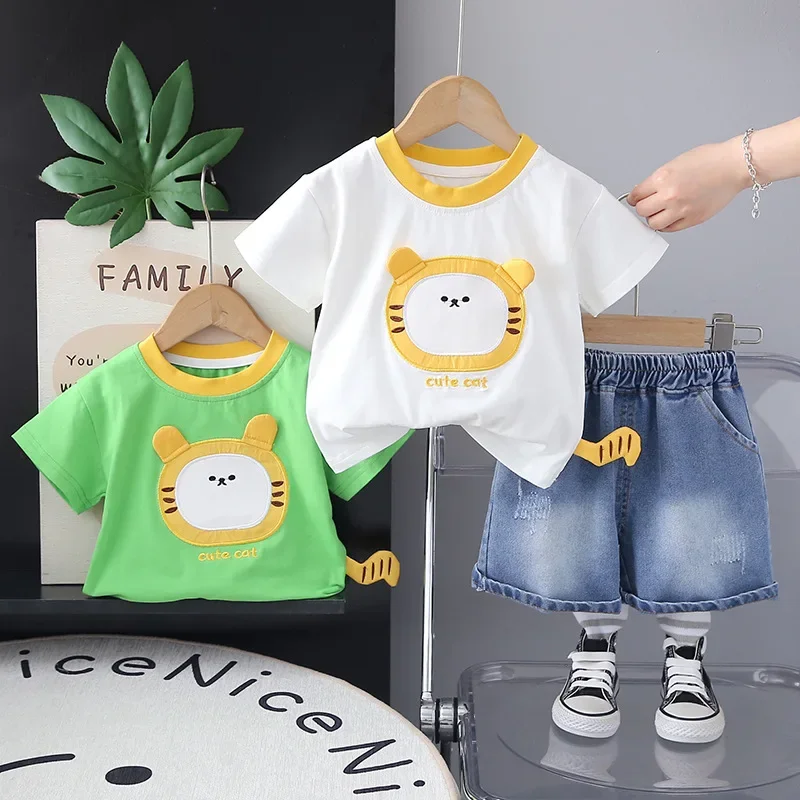 

New Summer Baby Clothes Suit Children Boys Cartoon T-Shirt Shorts 2Pcs/Sets Infant Girls Clothing Toddler Costume Kids Outfits