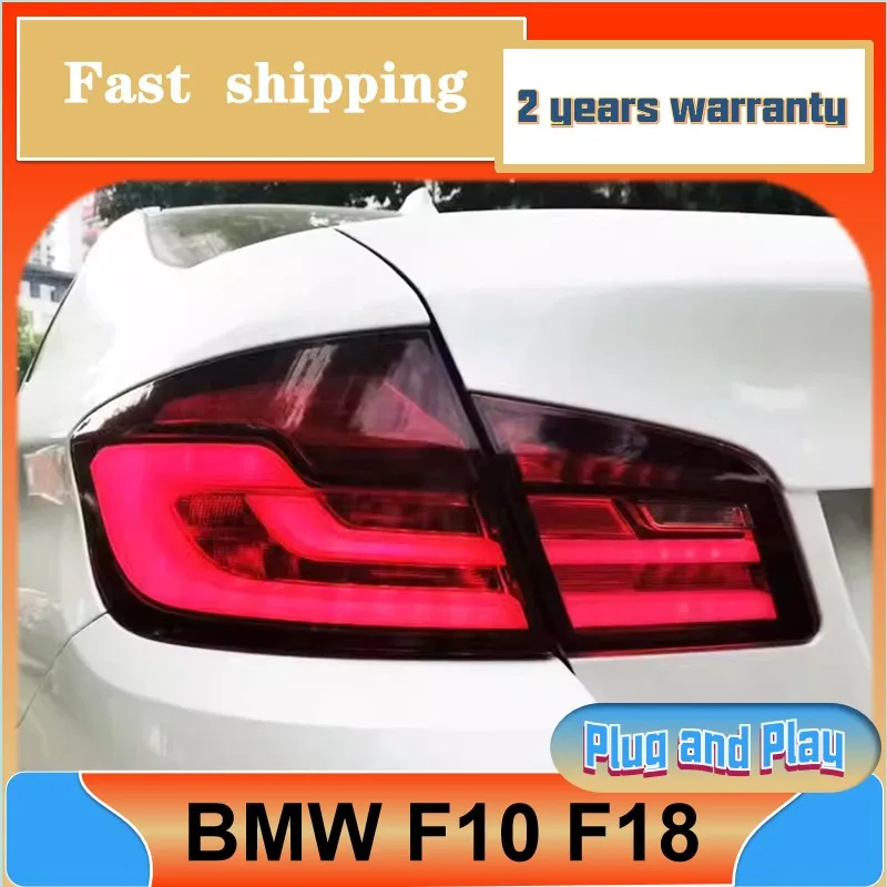 Styling mobil untuk BMW F10, lampu belakang 2011-2017 F18, lampu 5 seri, lampu belakang DRL, rem kabut, sinyal belok, mundur