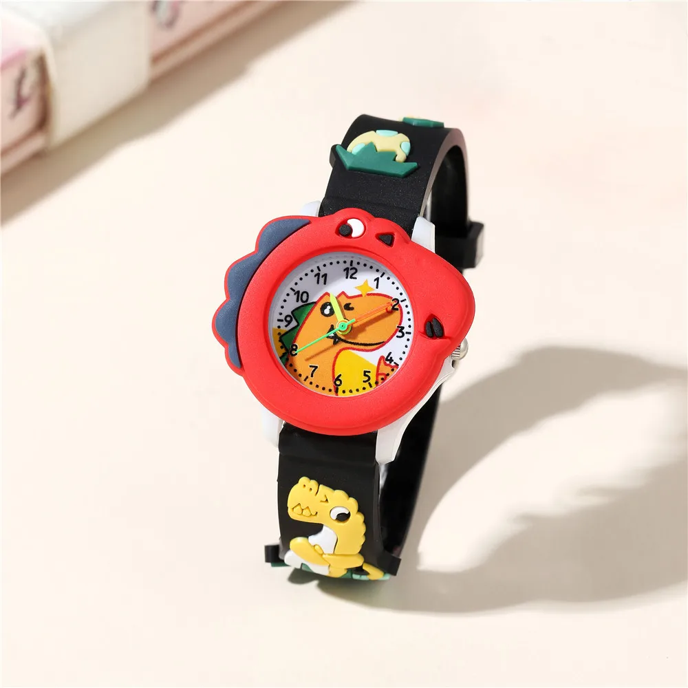 

Cute Dinosaur Style Children Watch Boys Soft Silicone Band Cartoon Kid Wristwatch Clock