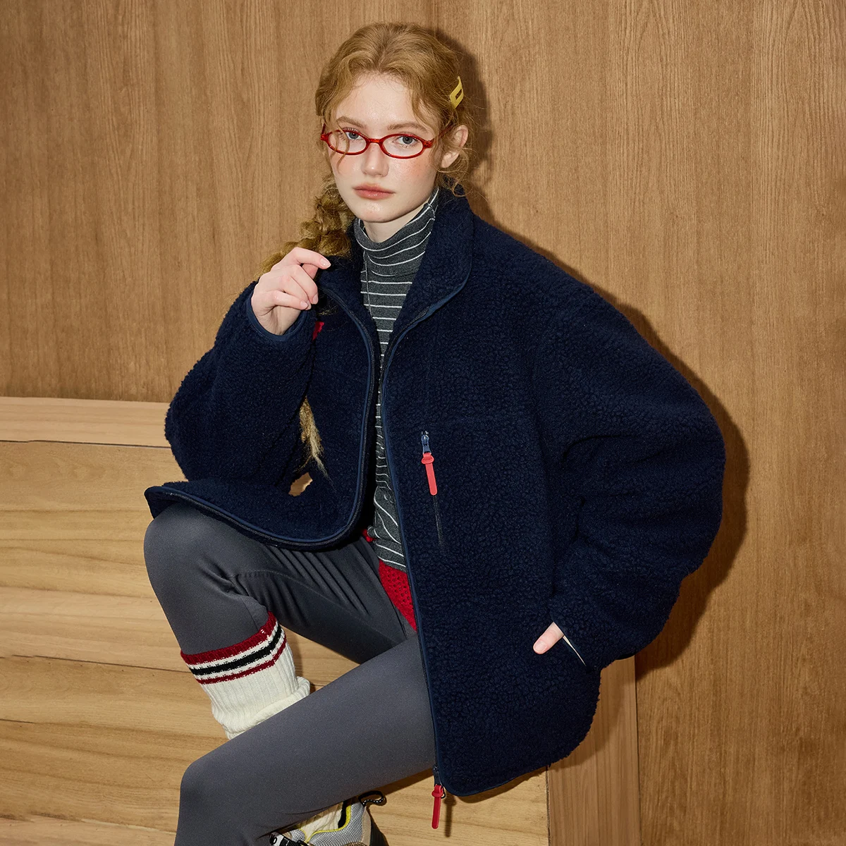 2025 여성용 스탠드 칼라 파카 인조 시어링 코튼 코트 다용도 루즈핏 두꺼운 보온 안감 캐주얼 오버사이즈 재킷