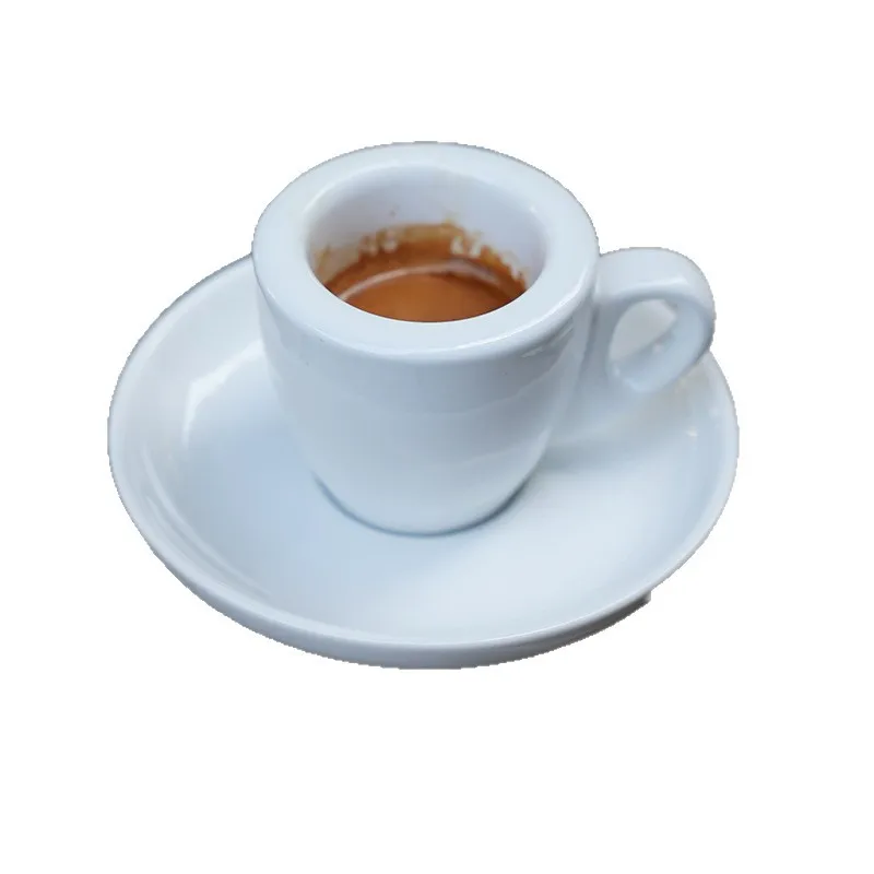 60ml Ceramic Coffee Cup Set, 9mm Thick Wall Demitasse for Espresso & Drip, with Saucer image 5