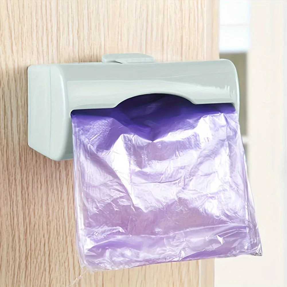 1 convenient and practical garbage bag container, storage box wall mounted kitchen plastic bag garbage bag dispenser