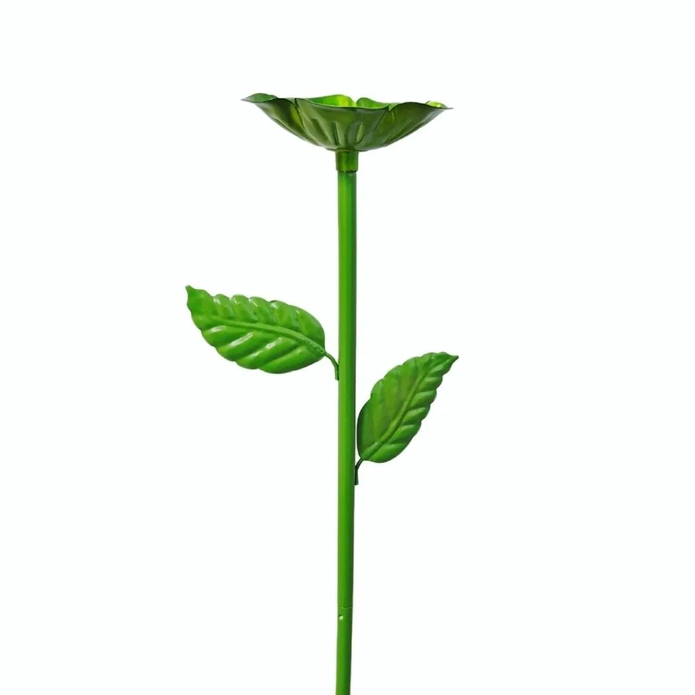 Bird Feeder Outdoor Bee Water Feeder Flower Design Iron Insect Drinking Cup Garden Stake Bee Watering Station Lawn