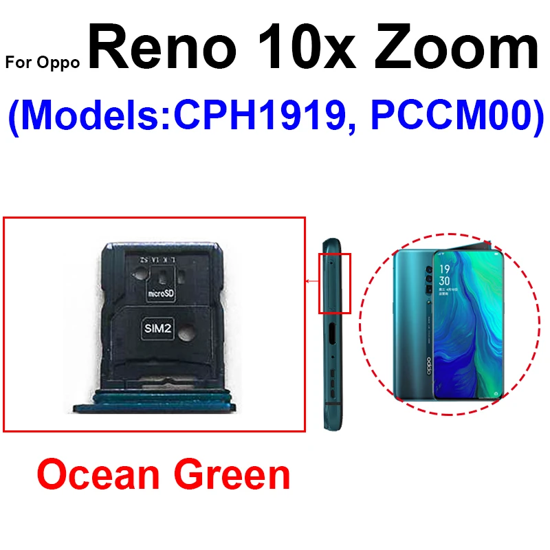 SIM Card Tray For OPPO Reno Reno ACE Reno 10X Zoom SIM Card Socket