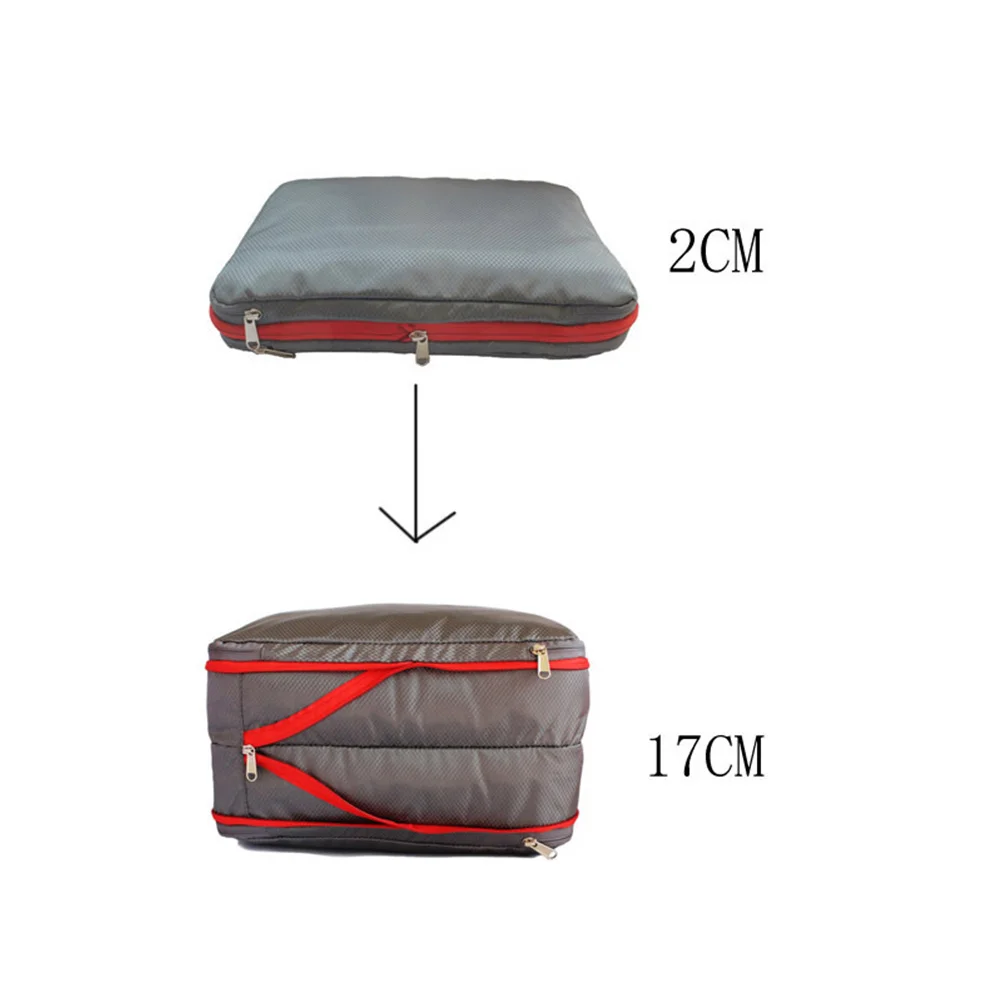

Waterproof Compression Bag 12L Medium Gray Nylon Tearproof Save Space Organizer For Travel Camping Hiking Clothes Storage