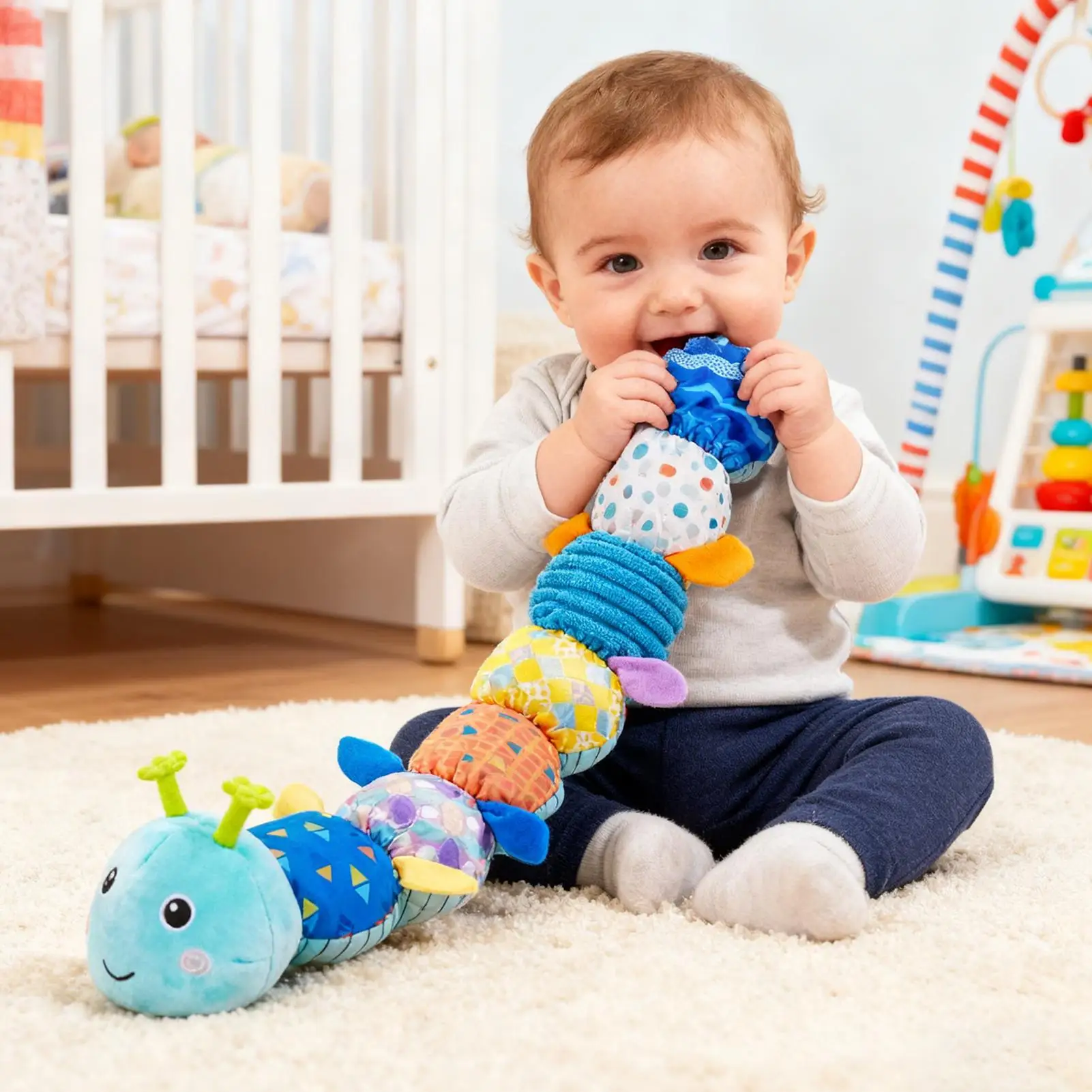 

Новинка 2026, линейка высоты гусеницы для прорезывания зубов, плюшевая детская игрушка для новорожденных, игрушка для раннего образования, обучающая игрушка для младенцев