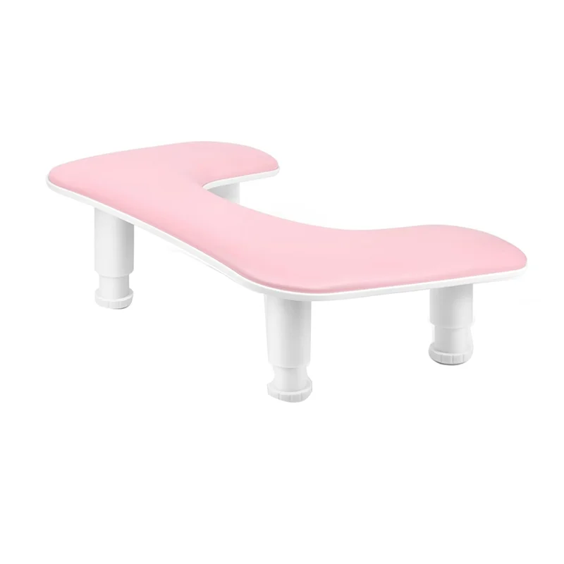 ABBY-Manicure Arm Rest For Nails Tech: U-Shaped Adjustable Nail Armrest -PU Leather Hand Stand Rest For Manicurists