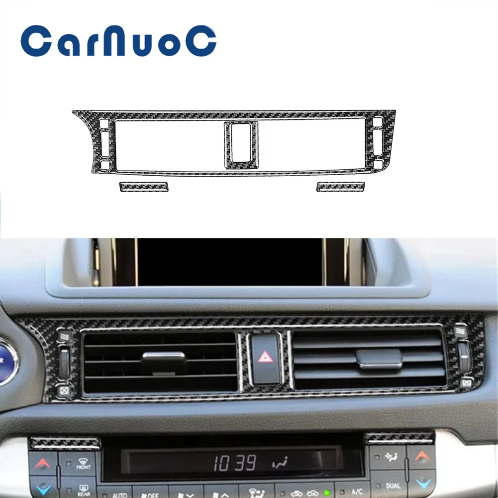 

For Lexus CT200H 2011-2017 Carbon Fiber Stickers Accessories Car Console Center Air Vents Cover Trim Auto Interior Mouldings