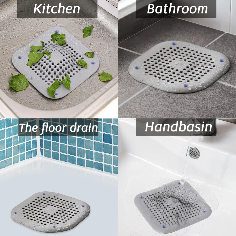 Upgrade Kitchen Hair Sink Filter Silicone Anti-blocking Bathtub Stopper Bathroom Floor Drain Shower Sink Household Strainer Tool