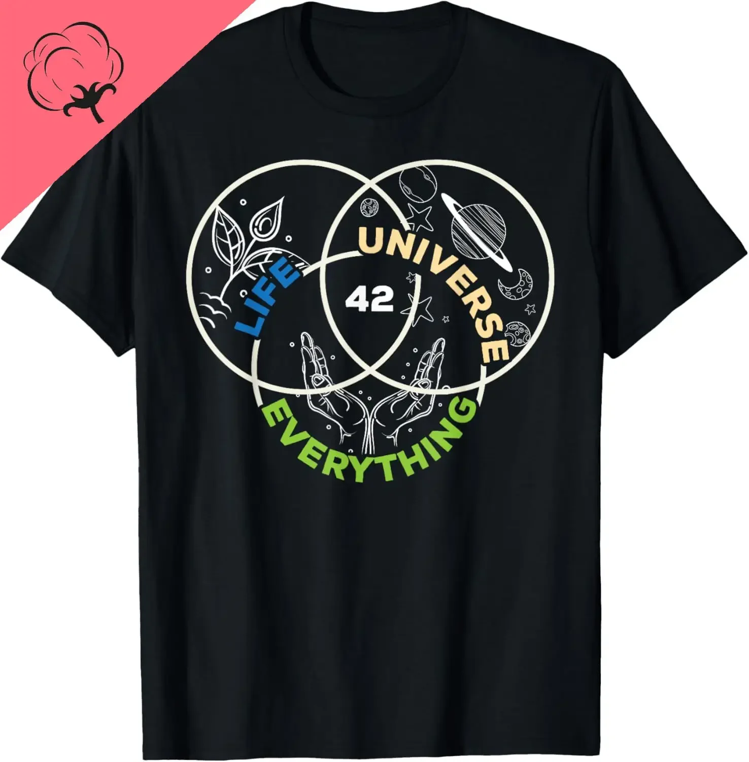 Life Universe Everything 42 Science Math Scientist Casual  Funny Shirt Printed T-shirt Cotton Men's T-shirts Summer Tops