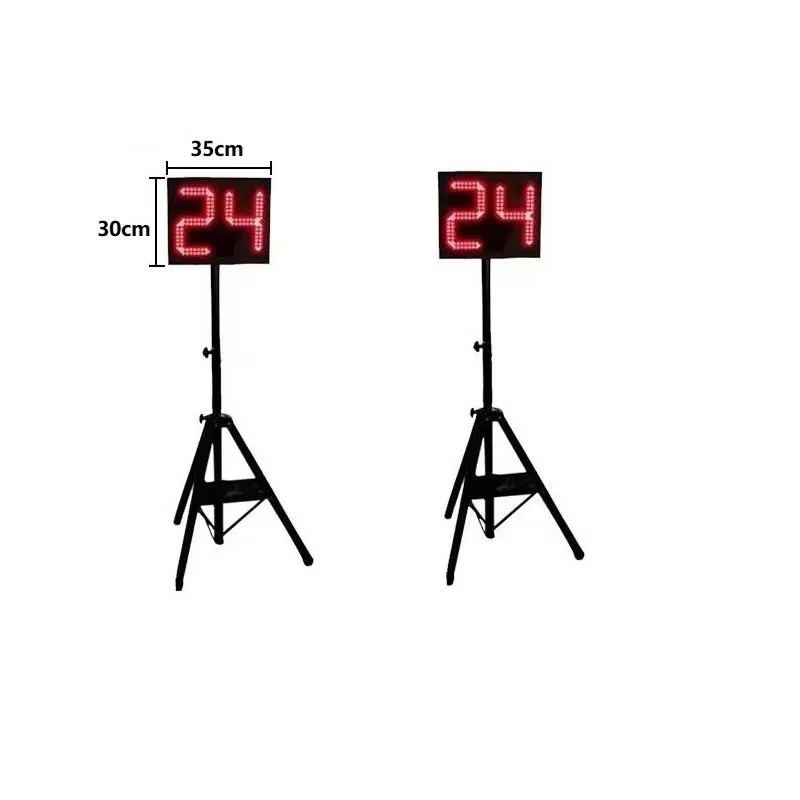 Model-24S High-Brightness RF-Controlled Shot Clock, Synchronized Basketball Timer Display for Sports Court Timing
