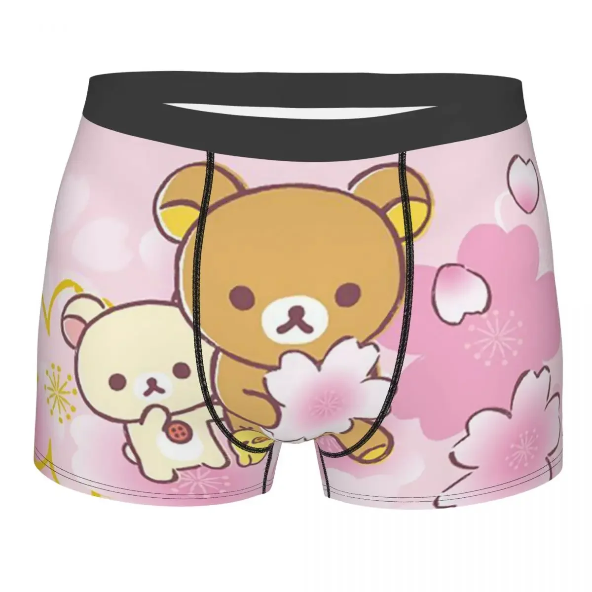 Lovely Rilakkuma Bear Underpants Breathbale Panties Male Underwear Print Shorts Boxer Briefs