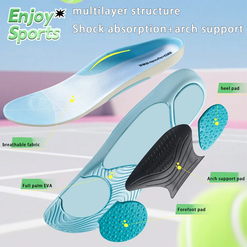 Orthopädische Einlegesohlen für Plattfüße, für Damen und Herren, mit Fußgewölbestütze, stoßdämpfende Schuhsohle, bequeme Lauf- und Sport-Einlagen. – Detail 3