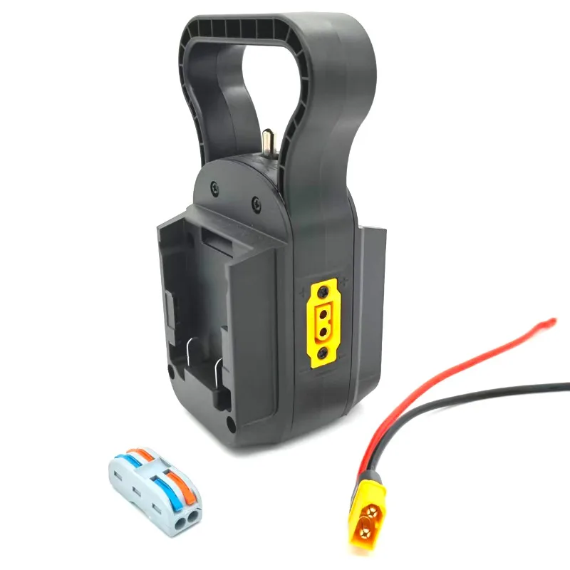 

2-in-1 Power Wheel Battery Adapter Dual Voltage Output with Fuse and Terminal Connectors for DW 20V Batteries with 14AWG Cables
