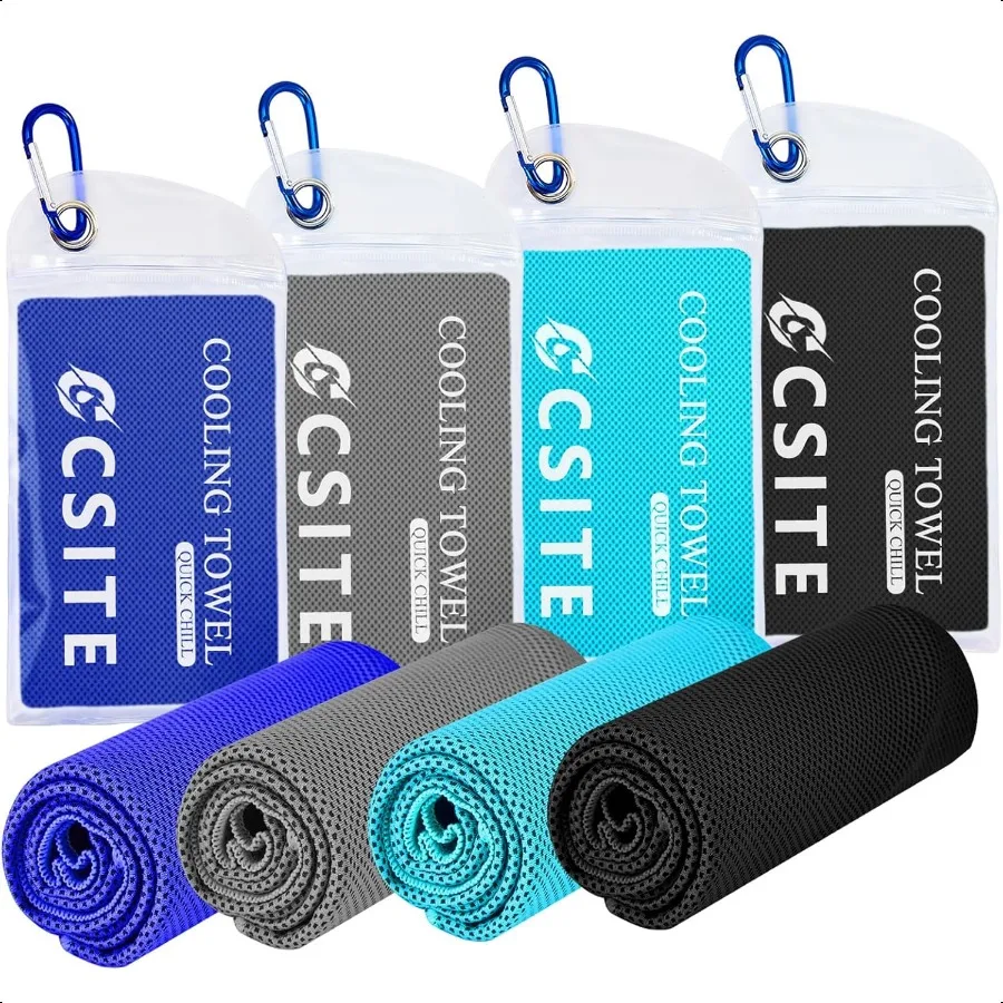 

4 Pack Cooling Towels 47x12 for Neck and Face Ice Towel for Hot Weather Soft Breathable Chilly Gym Towels Towel for Work Out Yo